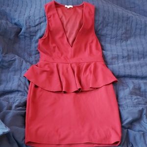 Pemplum dress burgandy